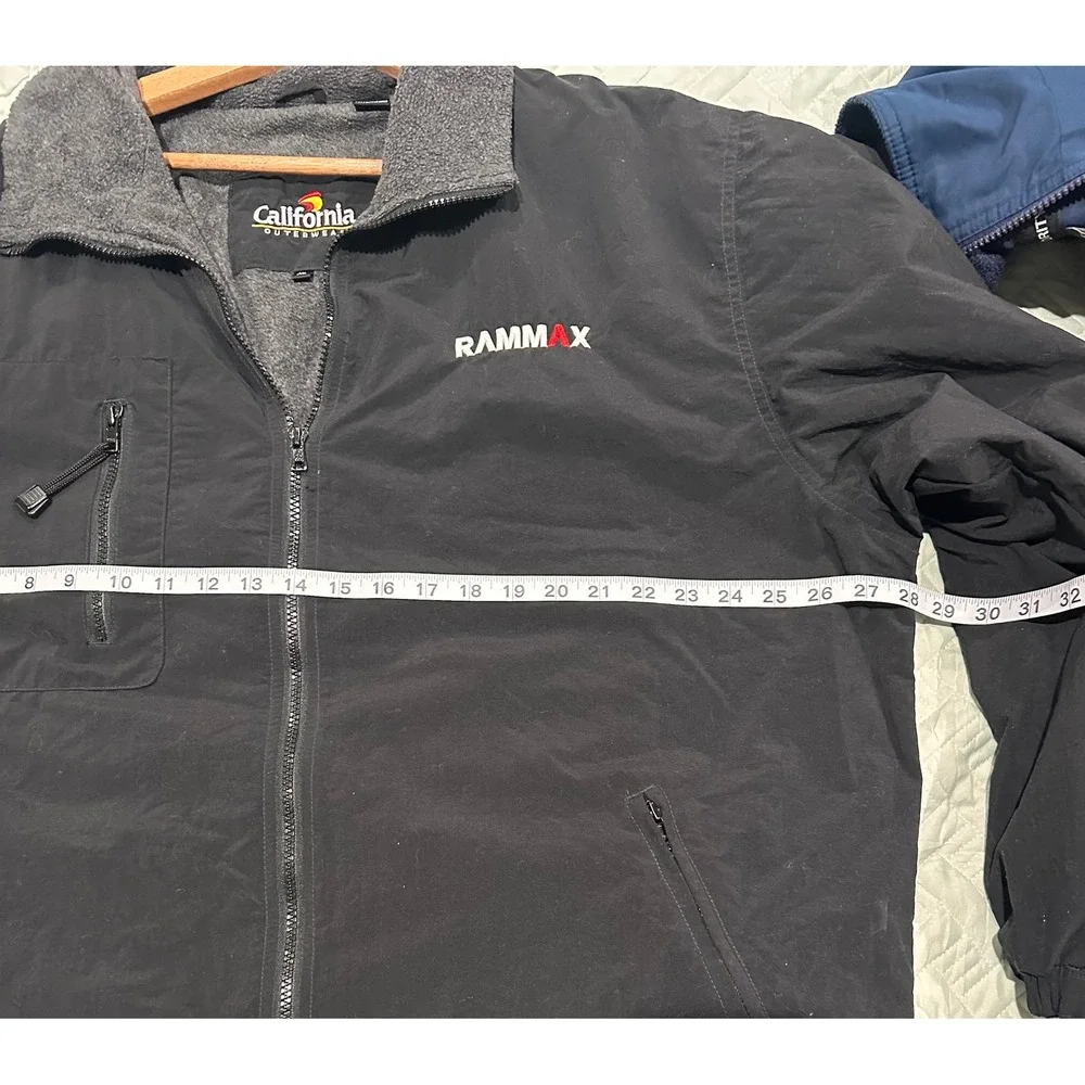 California Outerwear Mens XL Black Nylon Fleece Lined Rammax Jacket Full Zip
